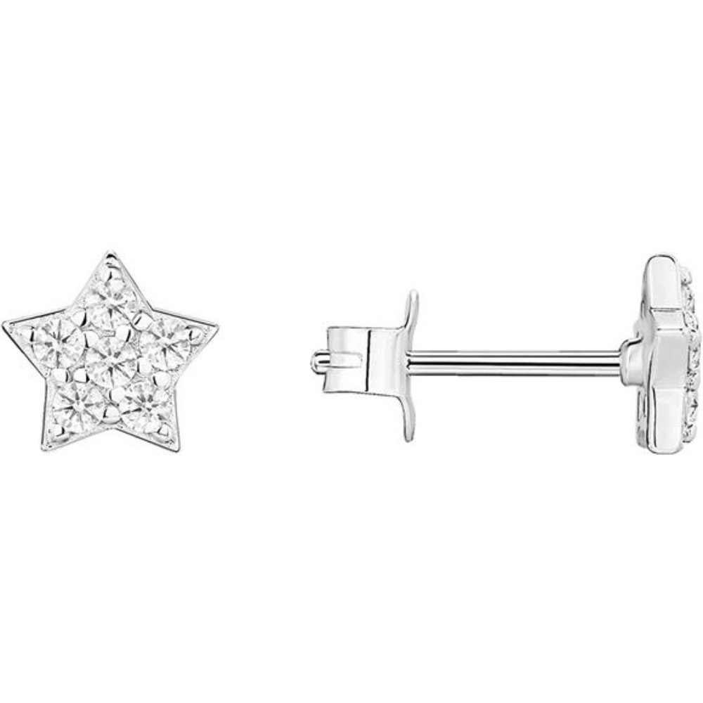 14K Gold Plated Sterling Silver Celestial Lightning Bolt, Moon and Star Earrings